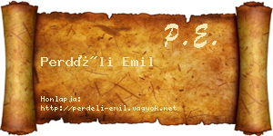 Perdéli Emil névjegykártya